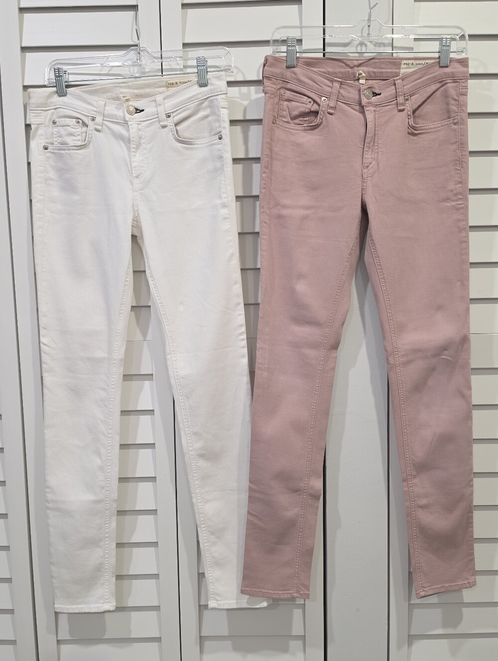 Rag & Bone Skinny Jeans - 2 Pairs! 1 Rose Pink & 1 White - Sz. 28